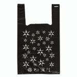 Пакет майка полиэтиленовый 32 + 16 x 55 см, 15 мкм, черный "Звезды" - 100 шт.