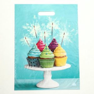 Пакет "Кексики", полиэтиленовый с вырубной ручкой, 45 х 34 см, 30 мкм - 50 шт.