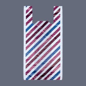 Пакет "Параллели", полиэтиленовый, майка, 30 х 60 см, 22 мкм - 100 шт.