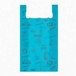 Пакет майка, полиэтиленовый "Электроника", бирюзовый, 41 х 72, 17 мкм - 50 шт.