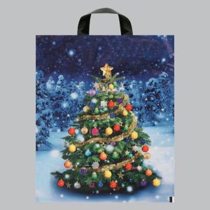 Пакет "Зимняя красавица", полиэтиленовый с петлевой ручкой, 28x35 см, 50 мкм - 20 шт.