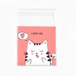 Пакет БОПП с липкой лентой, "Люблю тебя", 7*7+3см - 100 шт.