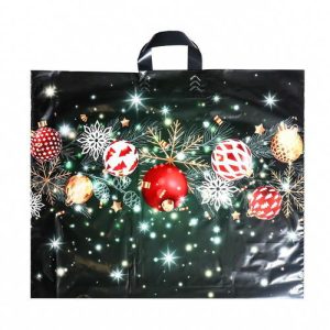 Новый год. Пакет "Новогоднее мерцание", полиэтиленовый с петлевой ручкой, 50 х 58 см - 25 шт.