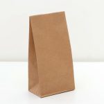 Пакет бумажный фасовочный, прямоугольное дно, 12 х 8 х 25 см - 100 шт.