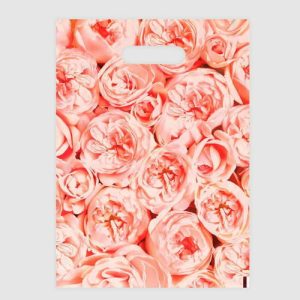 Пакет полиэтиленовый с вырубной ручкой "Пионы", нежно-розовые, 30х40 см, 50 мкм - 5 шт.