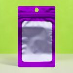 Пакет Зип-лок с окном, с еврослотом, фиолетовый, 7 х 10 см - 100 шт.