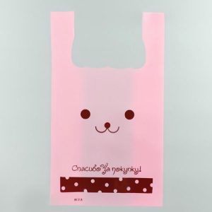 Пакет майка, полиэтиленовый "Зайчиха", розовый 26 х 48 см, 9 мкм - 100 шт.