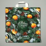 Новый год. Пакет "Новогодний базар", полиэтиленовый с петлевой ручкой, 42х38 см - 25 шт.