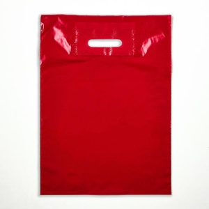 Пакет полиэтиленовый с вырубной усиленной ручкой, Фуксия 30 х 40 см, 50 мкм - 50 шт.