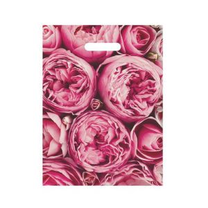 Пакет полиэтиленовый с вырубной ручкой "Пионы", розовые, 30х40 см, 50 мкм - 20 шт.