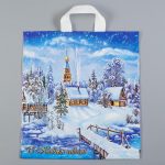 Новый год. Пакет "Снежное царство", полиэтиленовый с петлевой ручкой, 40х42 см - 25 шт.