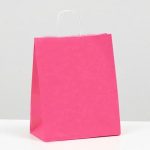 Пакет крафт розовый, 22 х 12 х 27 см - 10 шт.