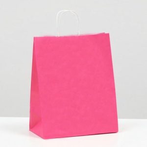 Пакет крафт розовый, 22 х 12 х 27 см - 10 шт.