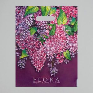 Пакет "Флора", полиэтиленовый с вырубной ручкой, 31 х 40 см, 60 мкм - 50 шт.