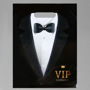 Пакет "Смокинг VIP", полиэтиленовый, с вырубной ручкой, 30 х 40 см, 50 мкм - 20 шт.