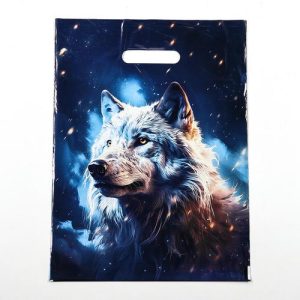 Пакет "Волк", полиэтиленовый с вырубной ручкой, 30х40 см, 50 мкм - 20 шт.