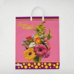 Пакет "Радужный букет", полиэтиленовый, с пластиковой ручкой, 38 х 44 см, 90 мкм - 5 шт.