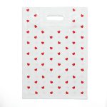 Пакет полиэтиленовый с вырубной усиленной ручкой, "Сердечки" 30 х 40 см, 50 мкм - 50 шт.