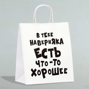 Пакет подарочный «В тебе наверняка есть что-то хорошее», 24 х 14 х 28 см - 1 шт.