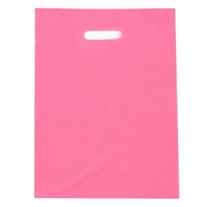 Пакет полиэтиленовый с вырубной ручкой, Розовый 30-40 См, 50 мкм - 50 шт.