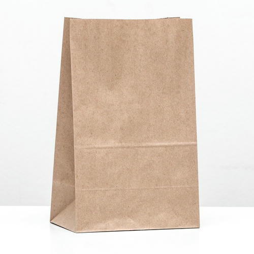 Пакет бумажный, фасовочный, крафт, прямоугольное дно, 18 х 12 х 29 см - 100 шт.