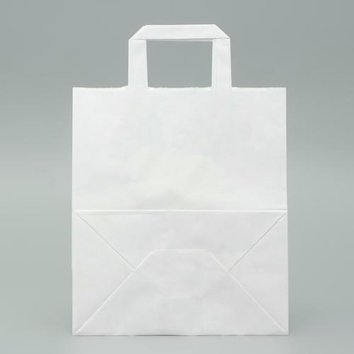 Пакет крафт без печати, белый, плоская ручка 24 х 14 х 28 см - 20 шт. — изображение 2