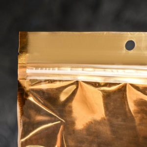 Пакет дой-пак, матовый, золотой, с прозрачной стенкой,20 х 30 х 8 см - 100 шт.