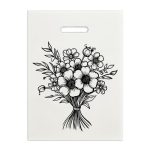 Пакет полиэтиленовый "Букет" бело-черный 30х40 см 50 мкм - 100 шт.