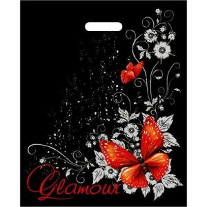 Пакет "Гламур", полиэтиленовый с вырубной ручкой, 60 мкм, 38 х 47 см - 50 шт.