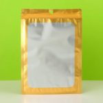 Пакет Зип-лок с окном, с еврослотом, золотой, 14 х 20 см - 100 шт.