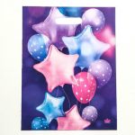 Пакет "Воздушные звезды", полиэтиленовый с вырубной ручкой, 40х31 см, 60 мкм - 50 шт.