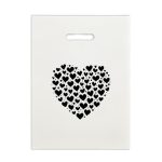 Пакет полиэтиленовый "Сердце" бело-черный 30х40 см 50 мкм - 100 шт.
