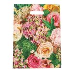 Пакет полиэтиленовый с вырубной ручкой "Розы и трава" 30х40 см, 50 мкм - 10 шт.