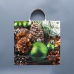 Новый год. Пакет "Зеленые шары", полиэтиленовый с пластиковой ручкой, 37 х 36 см - 10 шт.