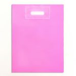 Пакет полиэтиленовый с вырубной усиленной ручкой, кислотная Фуксия 30-40 50 мкм - 50 шт.