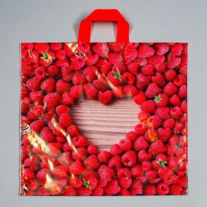 Пакет "Малина", полиэтиленовый с петлевой ручкой, 44 х 42 см, 70 мкм - 50 шт.