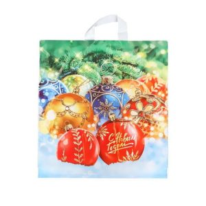 Новый год. Пакет "Ёлкины подарки", полиэтиленовый с петлевой ручкой, 40х42 см - 25 шт.