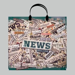 Пакет "Новости", полиэтиленовый с пластиковой ручкой, 80 мкм 37 х 34 см - 10 шт.