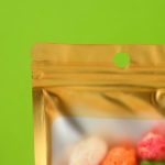 Пакет Зип-лок с окном, с еврослотом, золотой, 8.5 х 15.5 см - 100 шт.