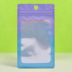 Пакет Зип-лок с окном, с еврослотом, градиент, 8 х 12 см - 100 шт.