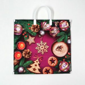 Новый год. Пакет "Печенье", полиэтиленовый с пластиковой ручкой, 37х34см - 10 шт.