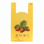 Пакет майка полиэтиленовый 30 + 16 х 55 см, 25 мкм 1000/100 жёлтый "Ягода" - 100 шт.