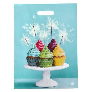 Пакет "Кексики", полиэтиленовый с вырубной ручкой, 45 х 34 см, 30 мкм - 5 шт.