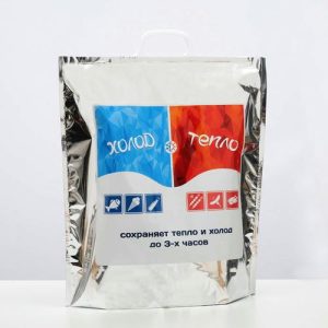 Термопакет с печатью трехслойный с донной складкой 42 х 45+14 см - 1 шт.