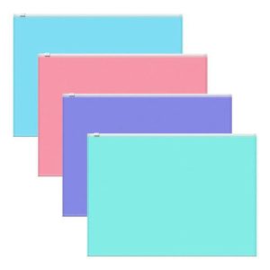 Папка-конверт на ZIP-молнии А4, 180 мкм, ErichKrause Fizzy Pastel, микс, до 100 листов - 12 шт.