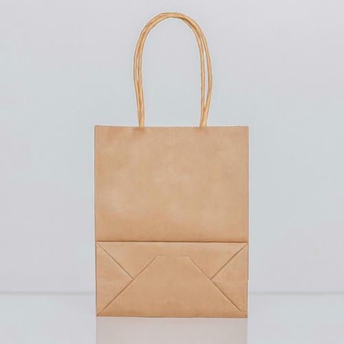 Пакет крафт без печати, круглая ручка, 15 х 11 х 6 см, 120 г - 12 шт. — изображение 2