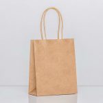 Пакет крафт без печати, круглая ручка, 15 х 11 х 6 см, 120 г - 12 шт.