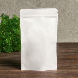 Пакет Zip-lock Крафт, белый, с прямоугольным окном 12 х 20 см - 50 шт.