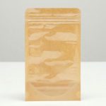Пакет Zip-lock Крафт с прозрачной стенкой 12 Х 20 + 4 см - 50 шт.