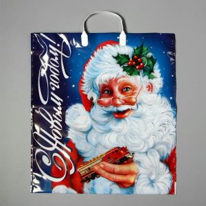 Новый год. Пакет "Новый год", полиэтиленовый с пластиковой ручкой, 40 х 44 см - 10 шт.